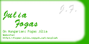 julia fogas business card